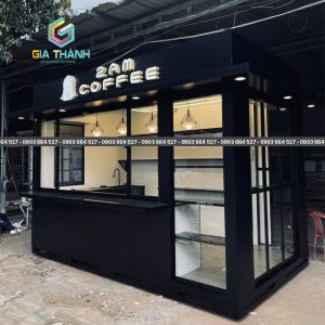 Kiot Bán Cafe Di Động Màu Đen Sang Trọng Mẫu 03
