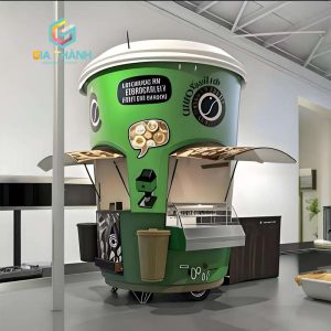 Kiot Bán Cafe Trà Sữa hình chiếc ly độc đáo | Mẫu 09