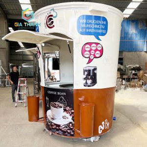 Kiot Bán Cafe Trà Sữa hình chiếc ly độc đáo | Mẫu 09