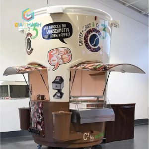 Kiot Bán Cafe Trà Sữa hình chiếc ly độc đáo | Mẫu 09