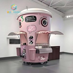 Kiot Bán Cafe Trà Sữa hình chiếc ly độc đáo | Mẫu 09