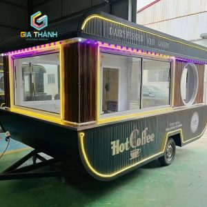 Kiot Bán Cafe Trà Sữa hình chiếc xe, Đèn Led sáng ban đêm | Mẫu 10