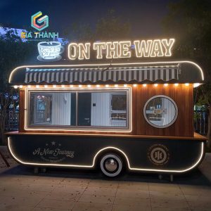Kiot Bán Cafe Trà Sữa hình chiếc xe, Đèn Led sáng ban đêm | Mẫu 10