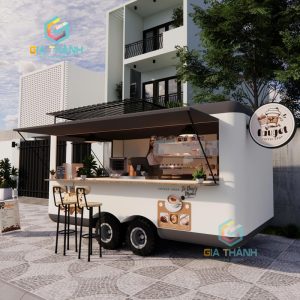 Xe Kiot Bán Hàng Lưu động, Kiot Bán Cafe, Kiot bán trà sữa | Mẫu 07