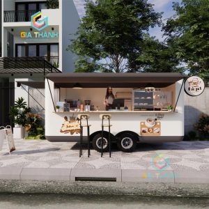 Xe Kiot Bán Hàng Lưu động, Kiot Bán Cafe, Kiot bán trà sữa | Mẫu 07