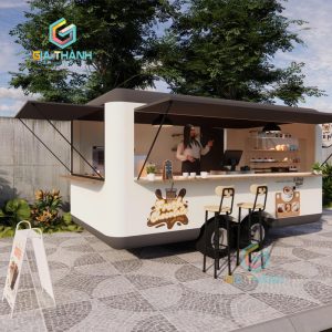 Xe Kiot Bán Hàng Lưu động, Kiot Bán Cafe, Kiot bán trà sữa | Mẫu 07