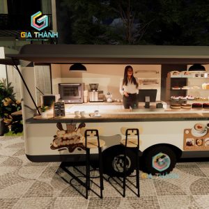 Xe Kiot Bán Hàng Lưu động, Kiot Bán Cafe, Kiot bán trà sữa | Mẫu 07