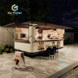 Xe Kiot Bán Hàng Lưu động, Kiot Bán Cafe, Kiot bán trà sữa | Mẫu 07