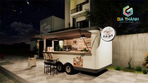 Xe Kiot Bán Hàng Lưu động, Kiot Bán Cafe, Kiot bán trà sữa | Mẫu 07