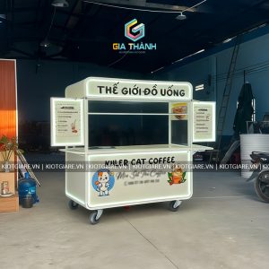 Xe Bán Cafe siêu đẹp Màu Kem Mẫu 10