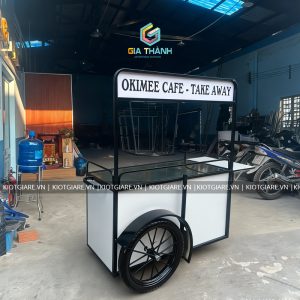 Xe Bán Cafe,Trà Sữa Take Away OKIMEE màu trắng Đen Mẫu 03